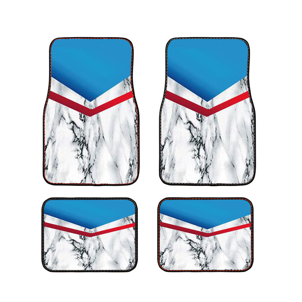White Marble Chevron Logo Car Floor Mats Accessories