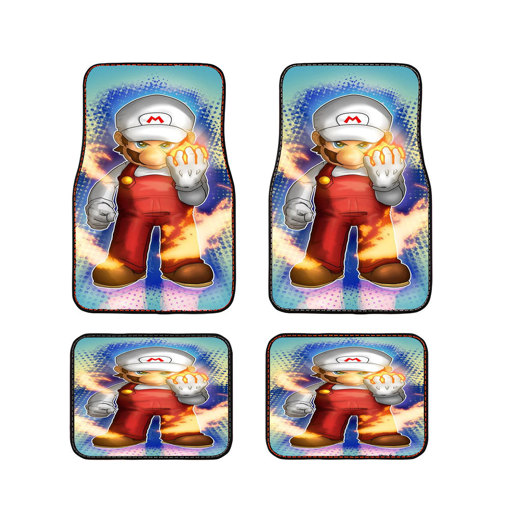 White Mario Flame Mode Car Floor Mats Accessories