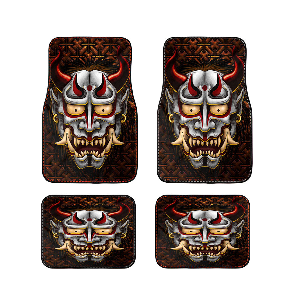 White Oni Sherpa Japanese Demon Car Floor Mats Accessories