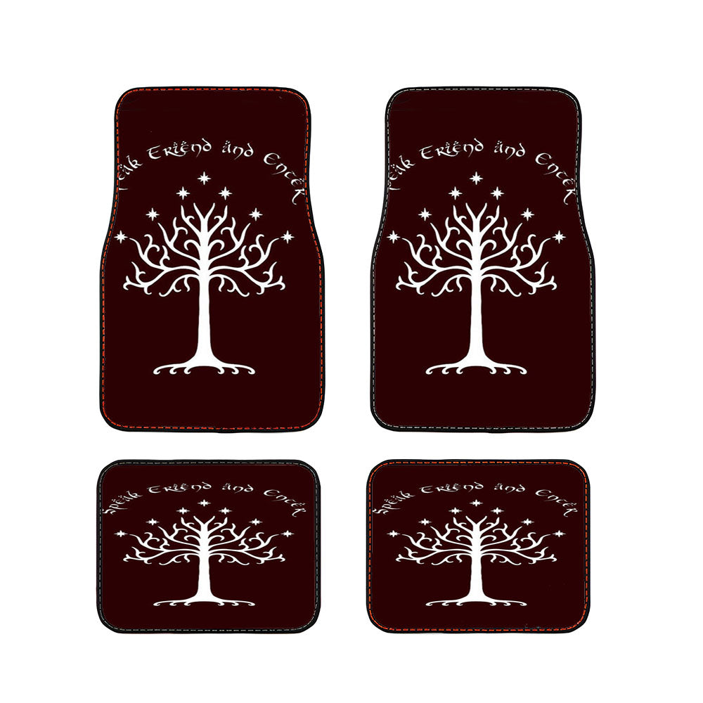 White Tree Speak Friend And Enter Car Floor Mats Accessories