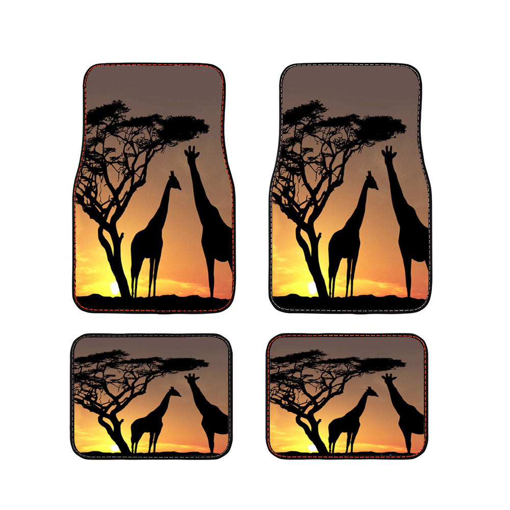 Wild Life Girrafe At The Sunset Car Floor Mats Accessories