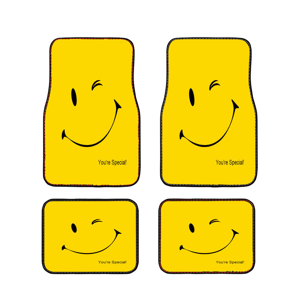 Wink Emoticon Car Floor Mats Accessories