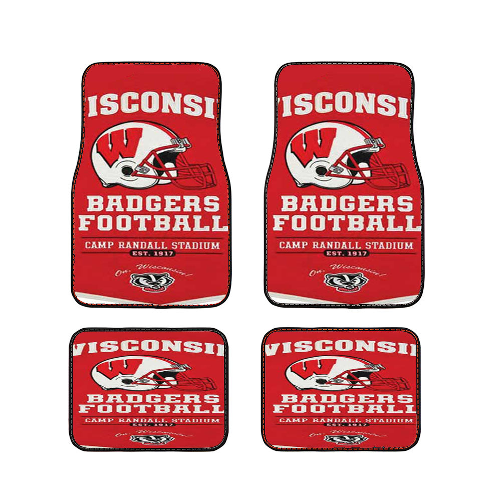Wisconsin Badgers Champ Banner Car Floor Mats Accessories