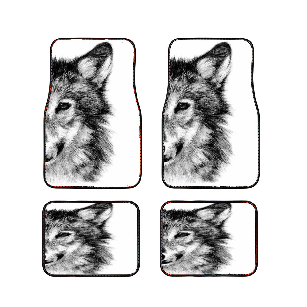 Wolf Artwork Car Floor Mats Accessories