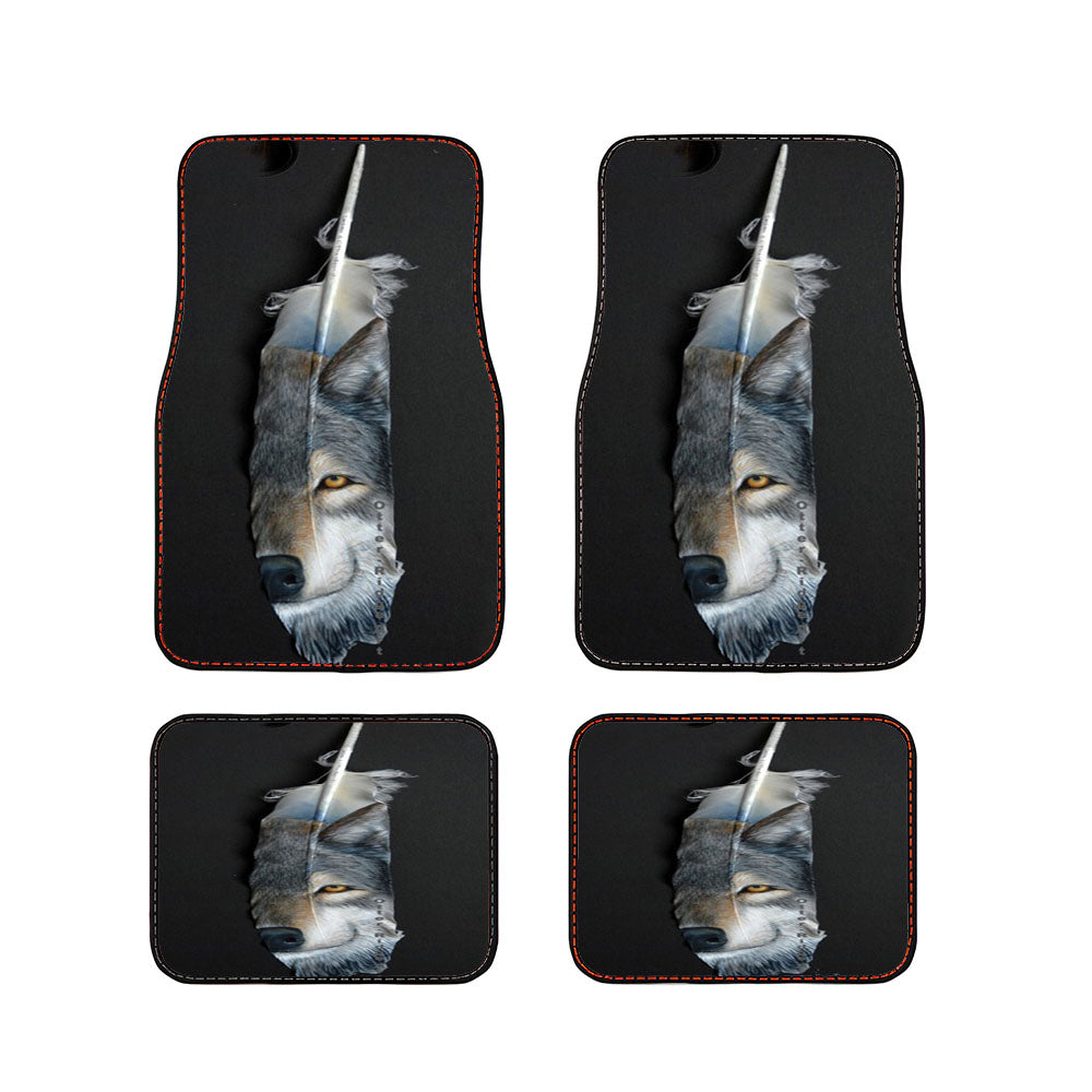 Wolf Feather Animal Car Floor Mats Accessories