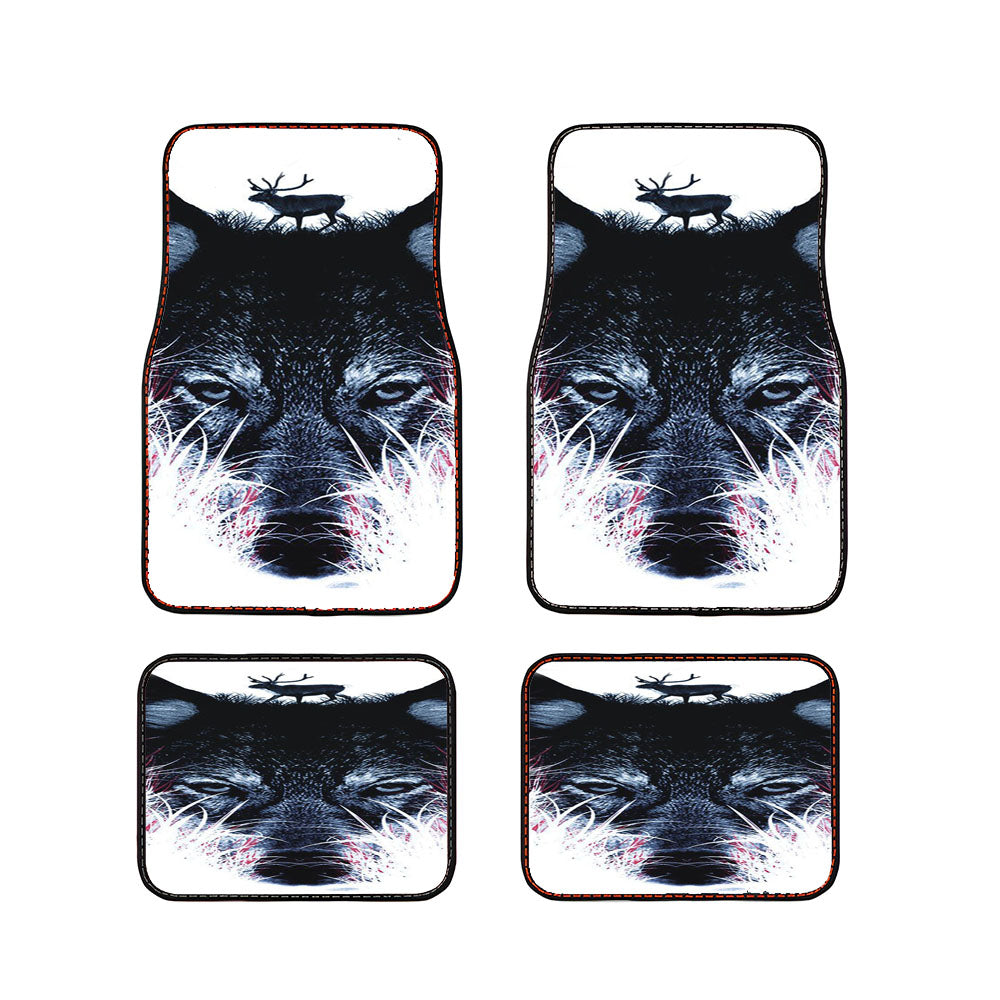 Wolf White Car Floor Mats Accessories