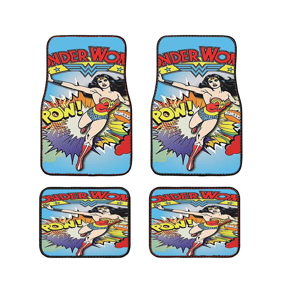 Wonder Woman Pop Art Car Floor Mats Accessories