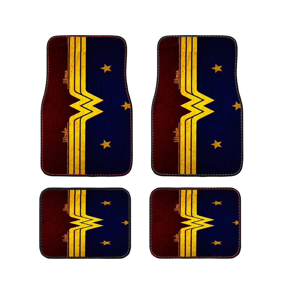 Wonder Woman Red Blue Logo Car Floor Mats Accessories
