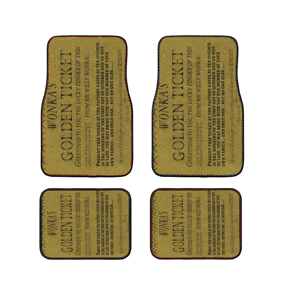 Wonkas Golden Ticket Car Floor Mats Accessories