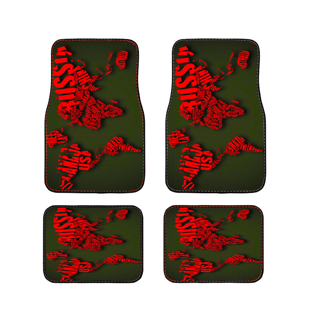 World Map Car Floor Mats Accessories