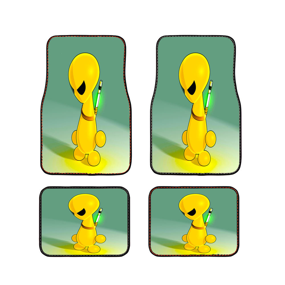 Yellow Alien Warrior Car Floor Mats Accessories