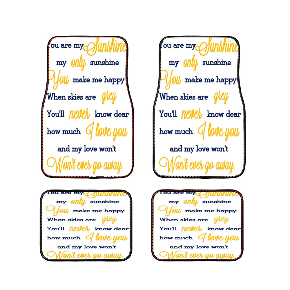 You Are My Sunshine Quotes Car Floor Mats Accessories