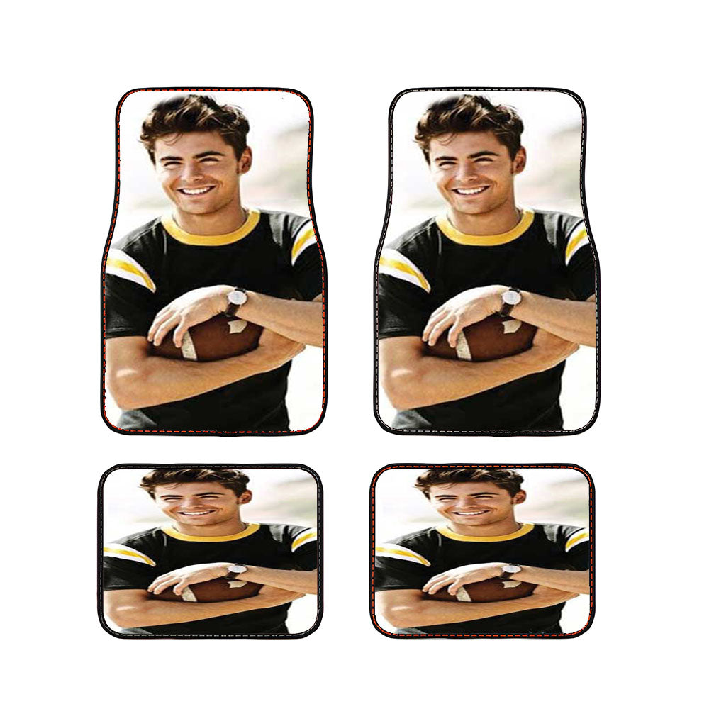 Zac Efron Holding Football Car Floor Mats Accessories