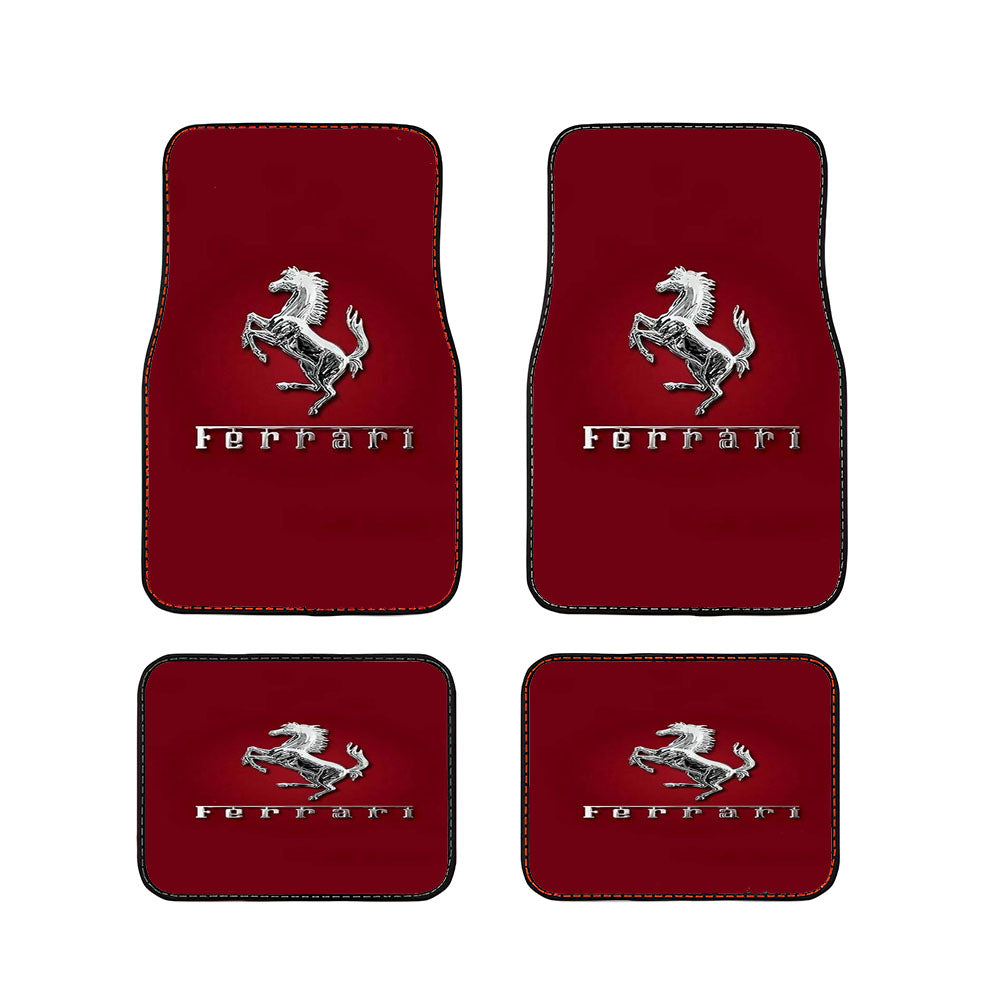Ferrari In Red Background Car Floor Mats Accessories