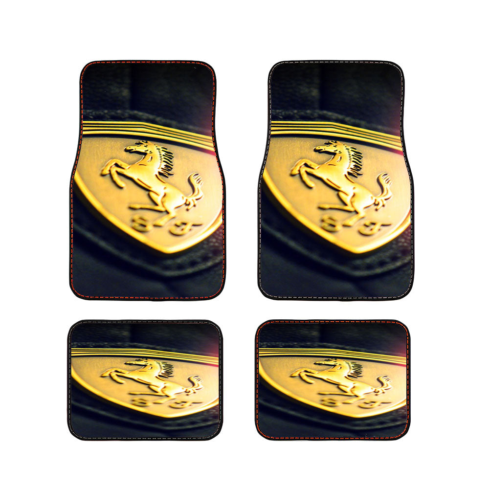 Gold Ferrari Logo Art Car Floor Mats Accessories
