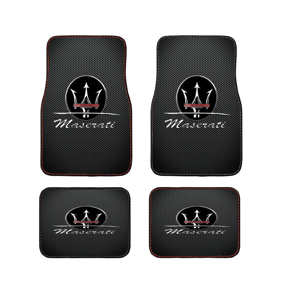 Maserati Logo Carbon Fiber Car Floor Mats Accessories