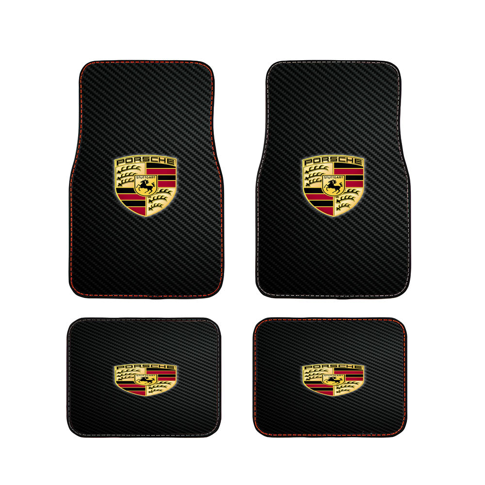Porsche Logo Carbon Car Floor Mats Accessories