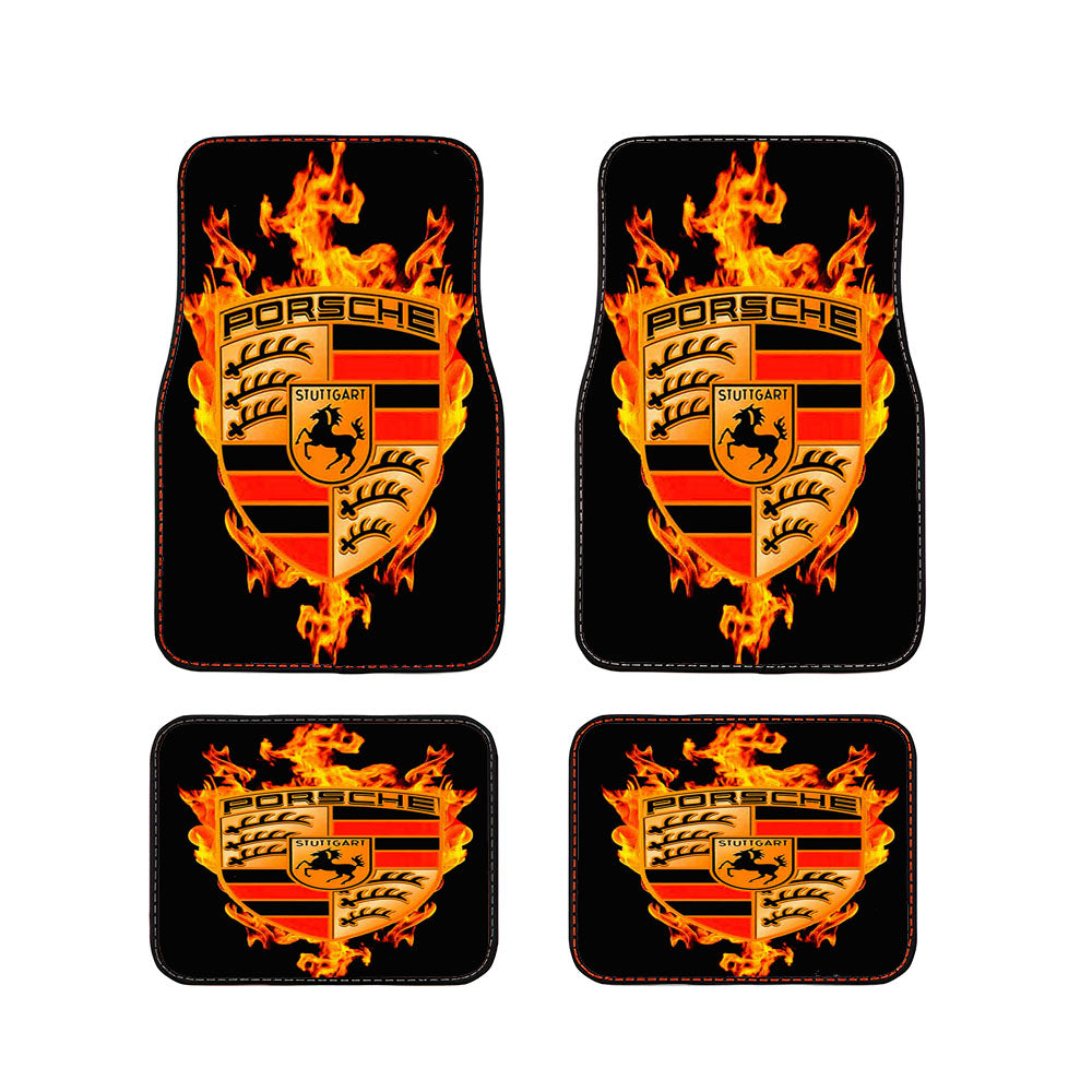 Porsche Logo Decals Fire Car Floor Mats Accessories