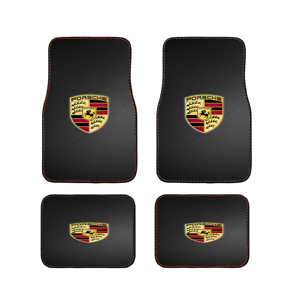 Porsche Logo Leather Car Floor Mats Accessories