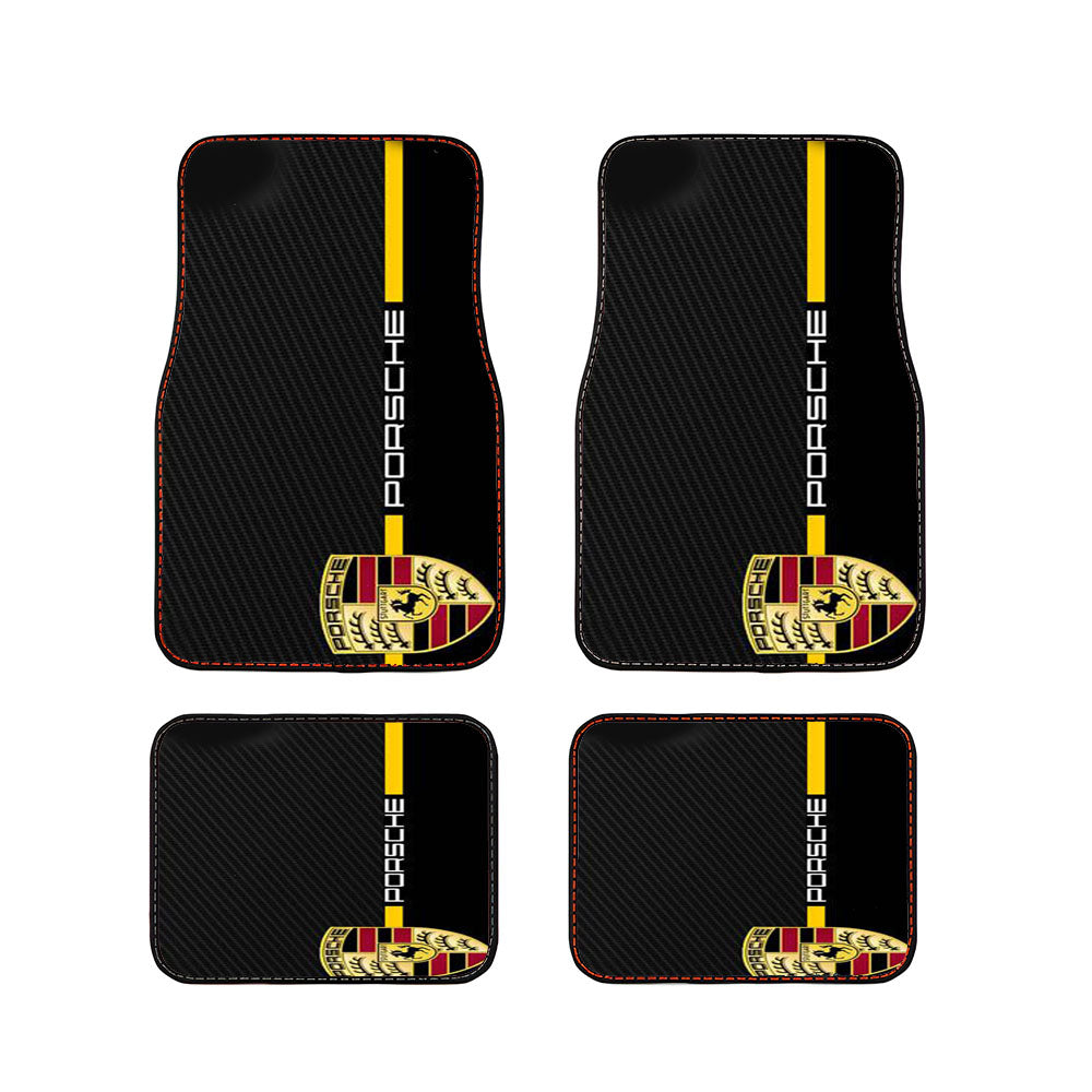 Porsche Stripe Carbon Car Floor Mats Accessories