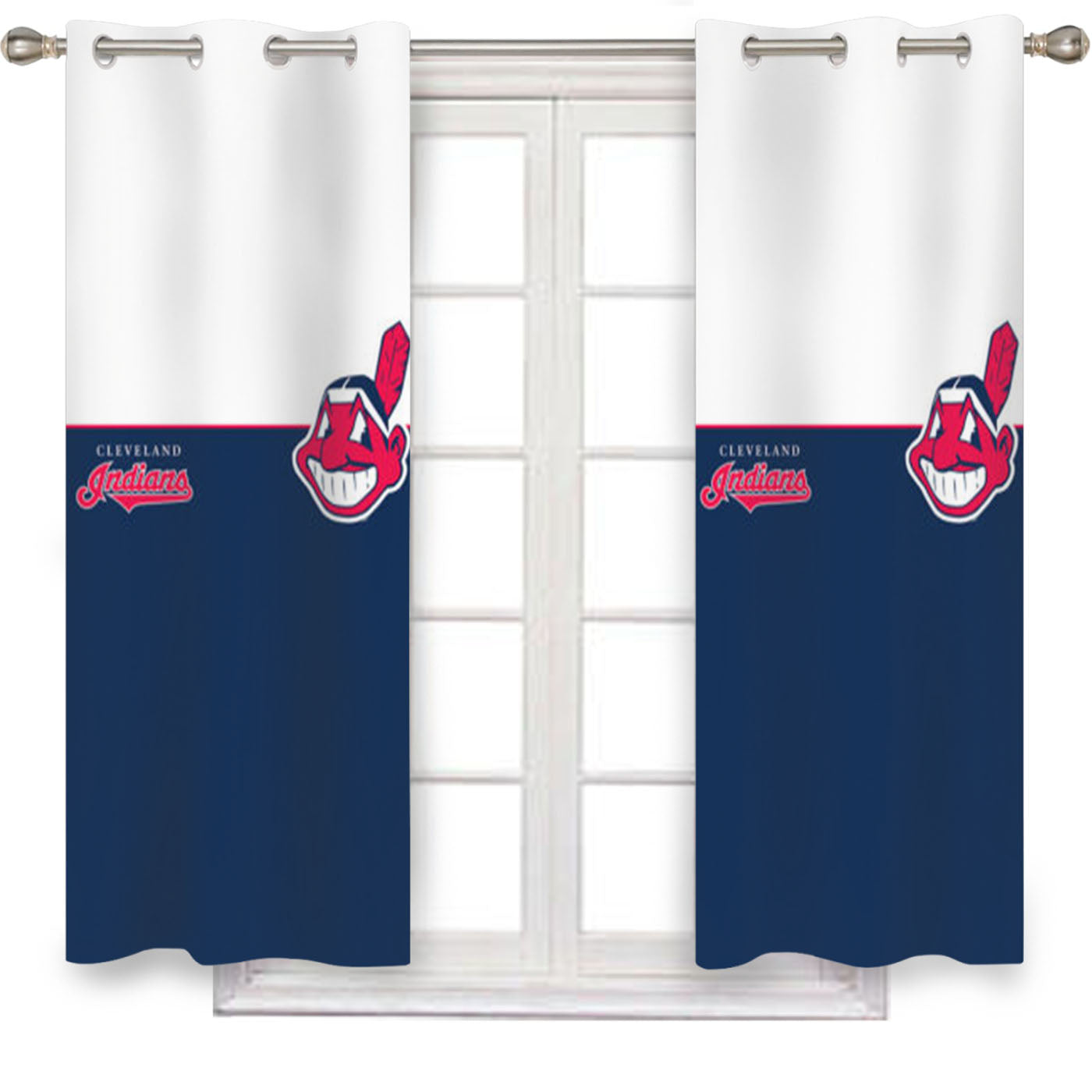 Cleveland Indians Baseball Window Curtains