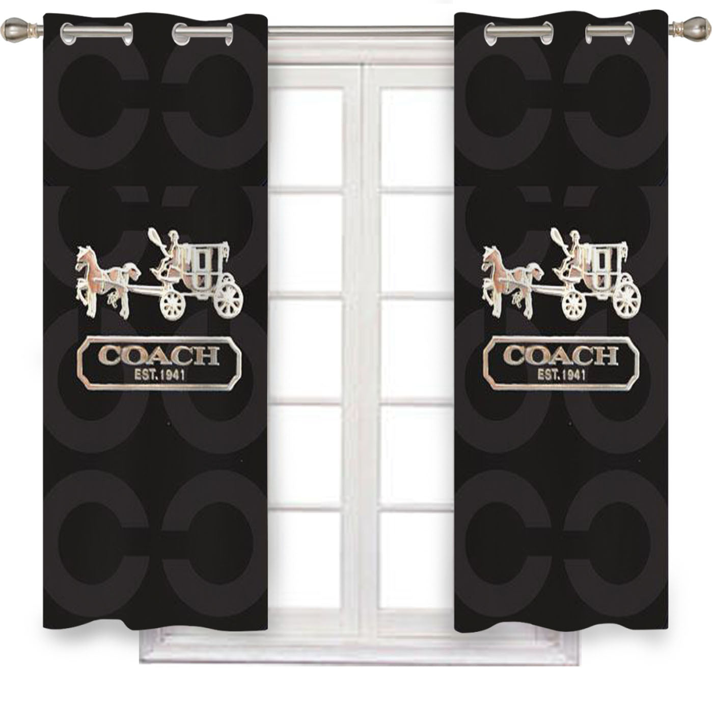 Coach Bag Logo Window Curtains