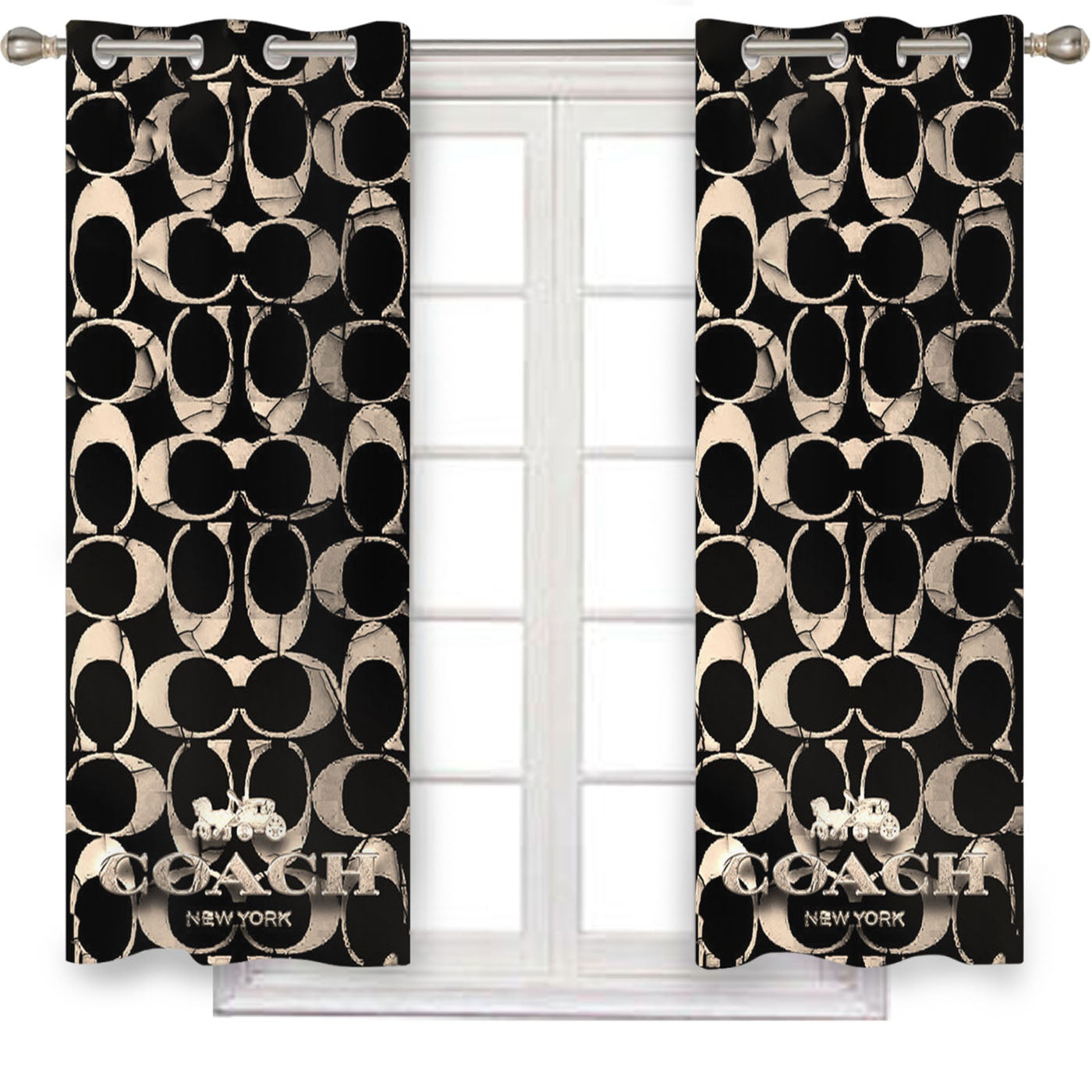 Coach Black New 889 Window Curtains