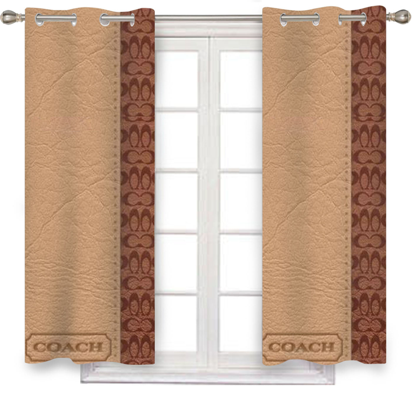Coach Brown Window Curtains