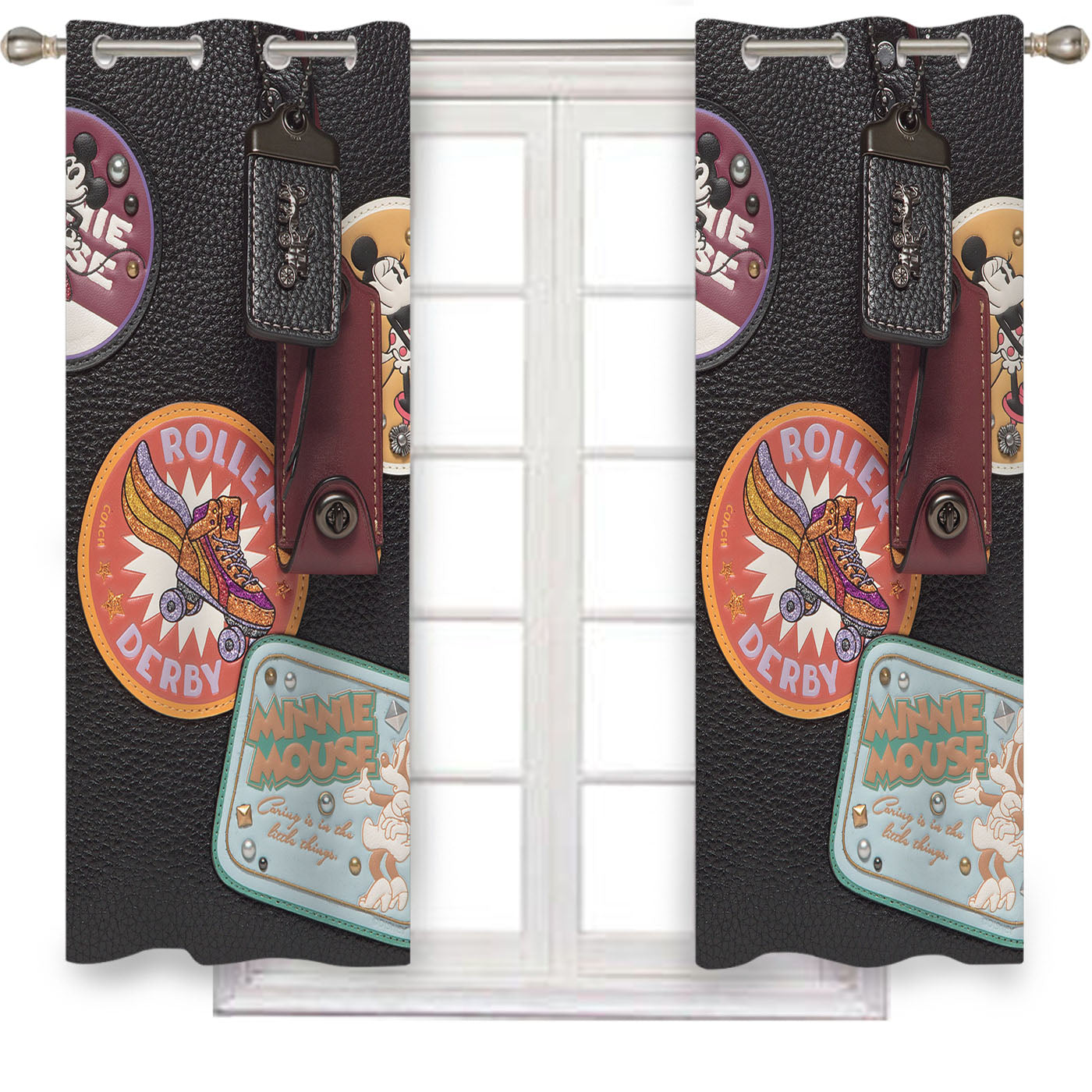 Coach Disney Patch Black Window Curtains