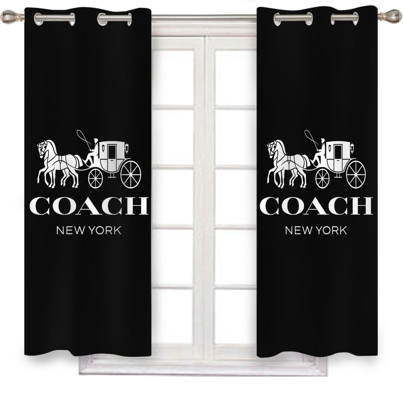 Coach Logo 2 Window Curtains