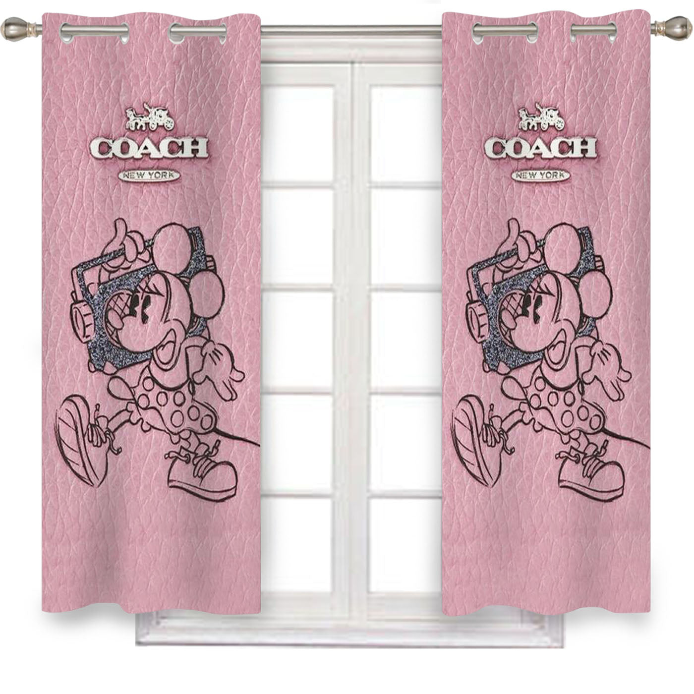 Coach Minnie Mouse Pink Window Curtains