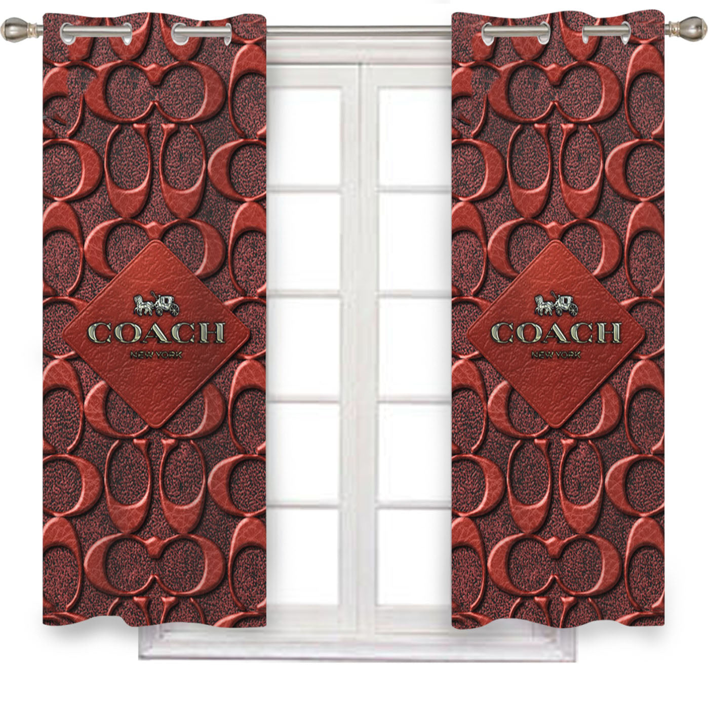 Coach New York Brown Window Curtains