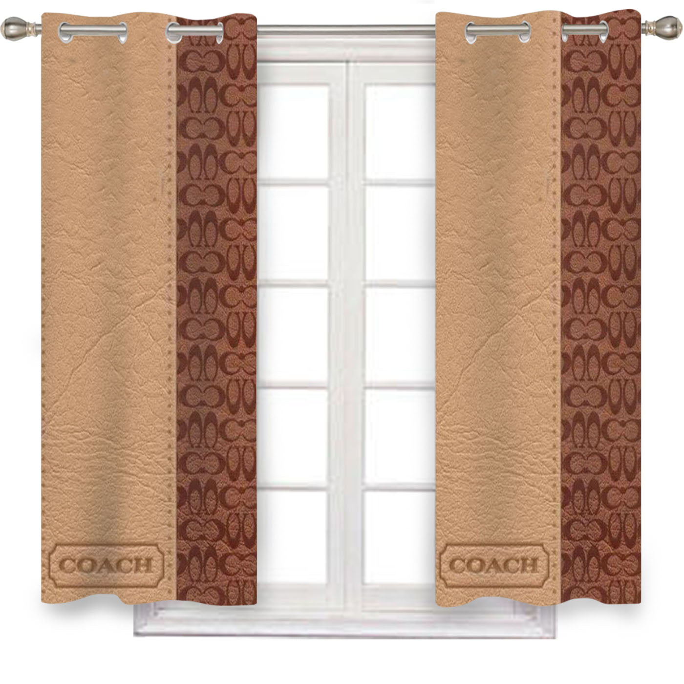 Coach New York Brown Leather Window Curtains