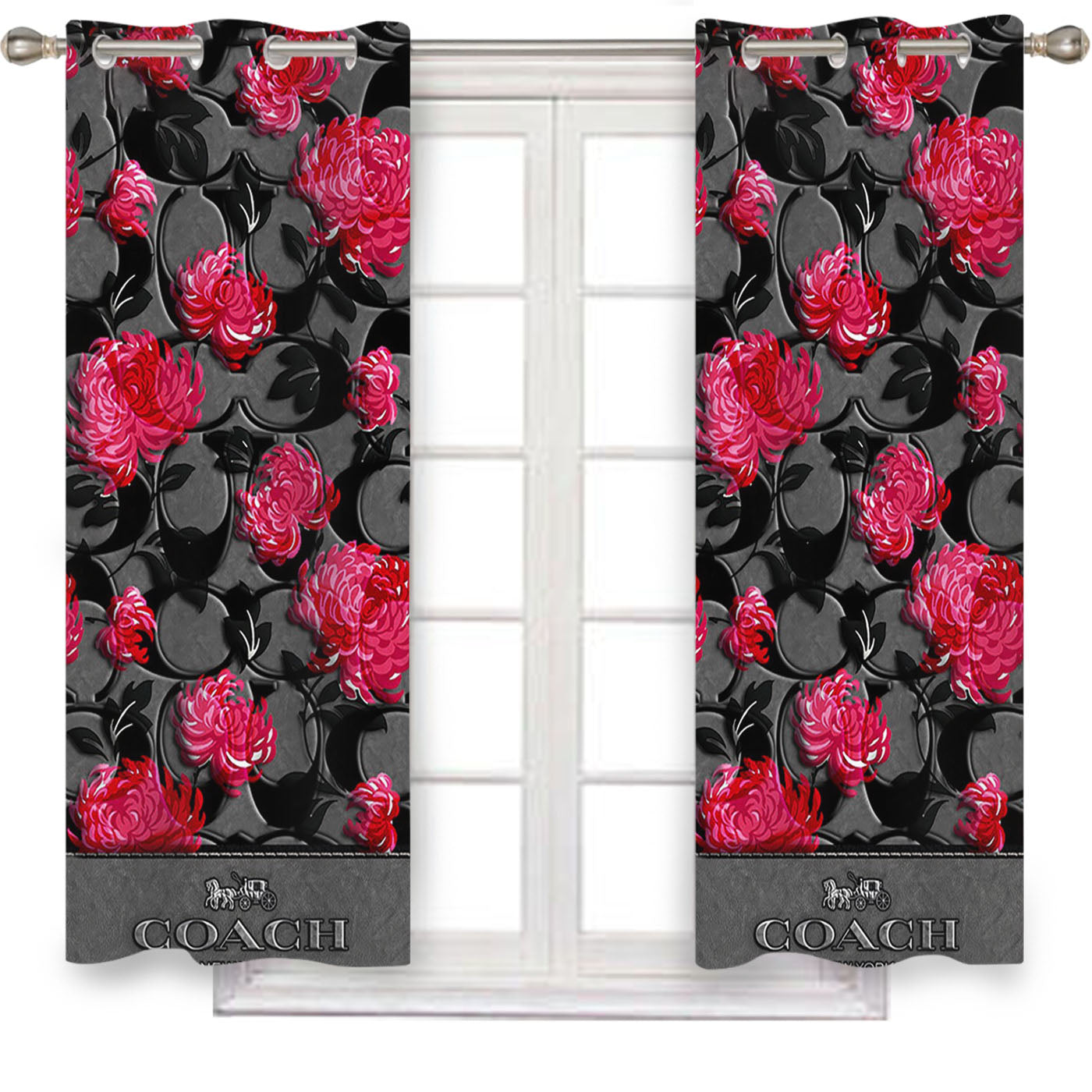 Coach New York Flower 3 Window Curtains