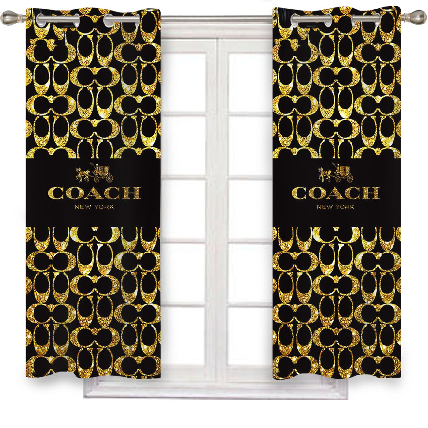 Coach New York Golden Window Curtains