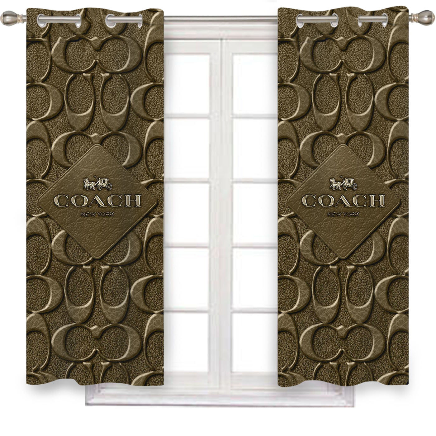Coach New York Logo Window Curtains