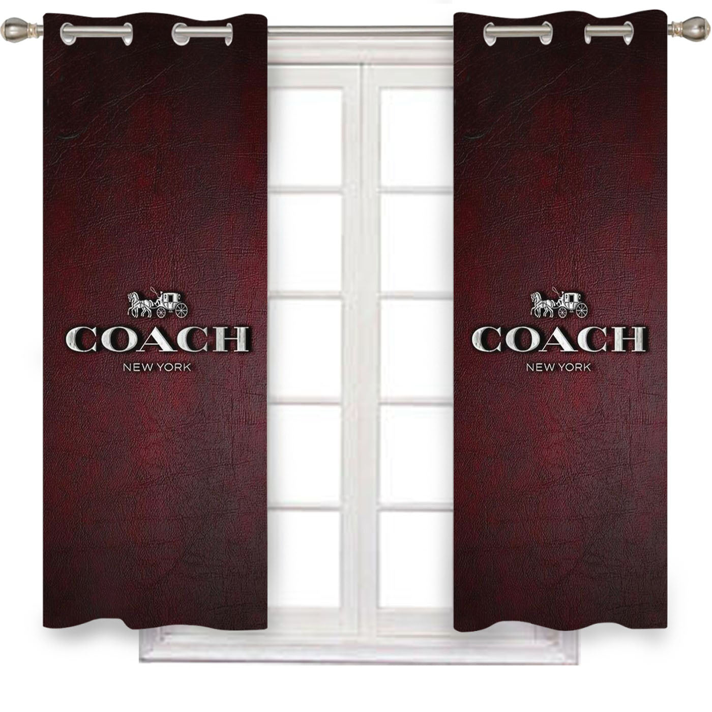 Coach New York Logo Leather Window Curtains