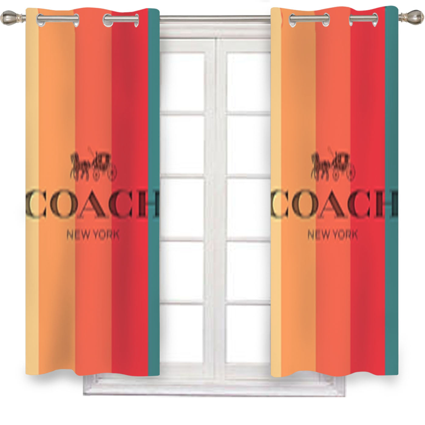 Coach New York Stripe Window Curtains