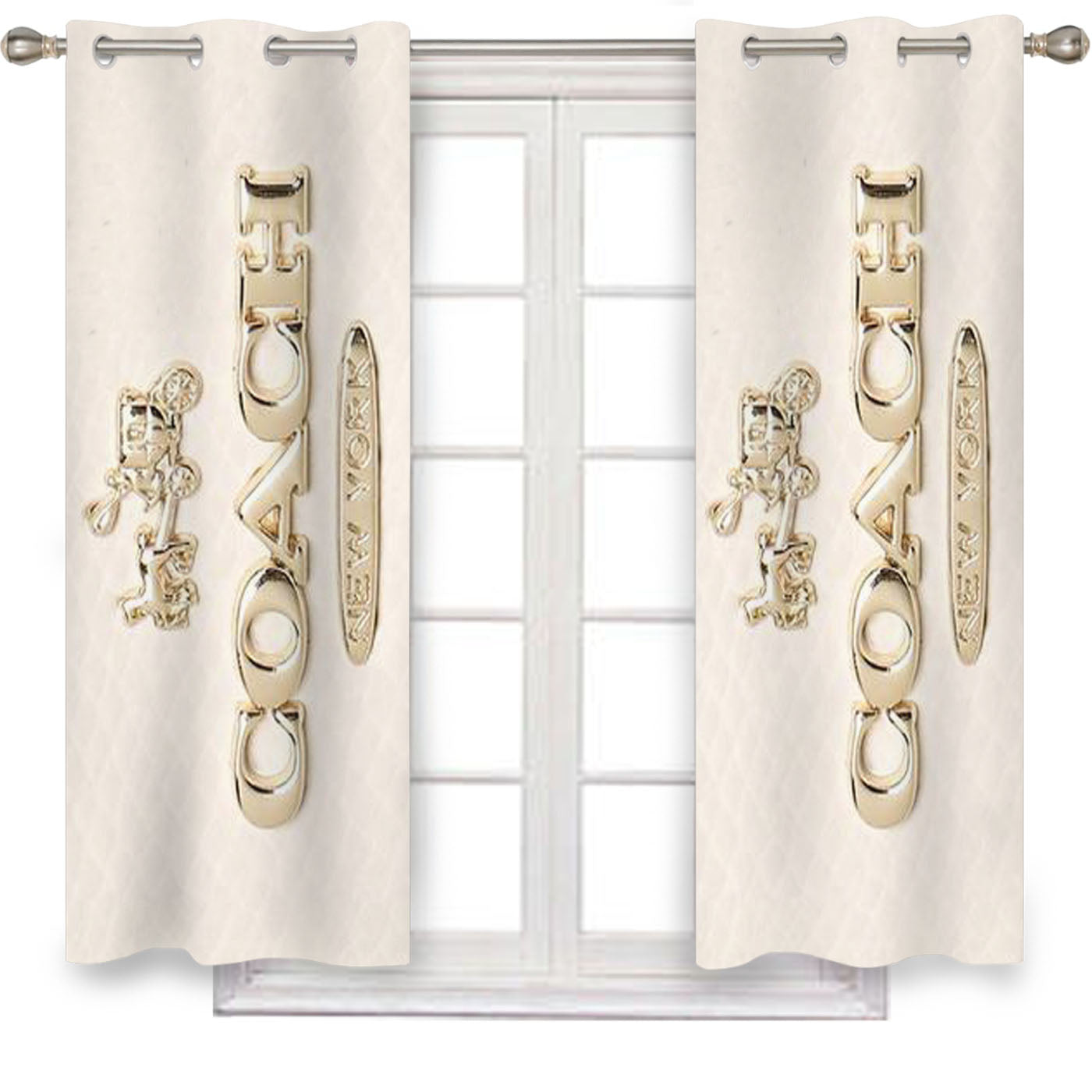 Coach Pink Pattern Mate Window Curtains