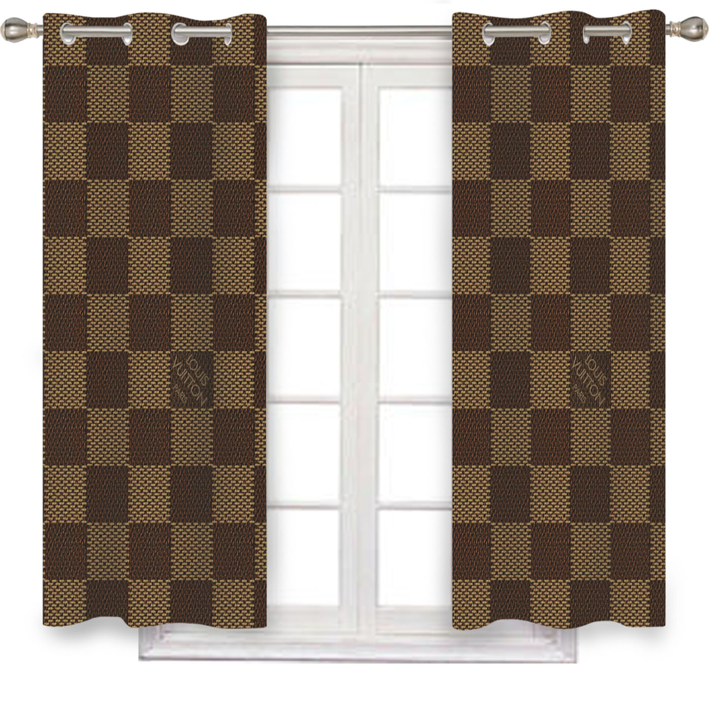 Louis Vuitton Brown Window Curtains