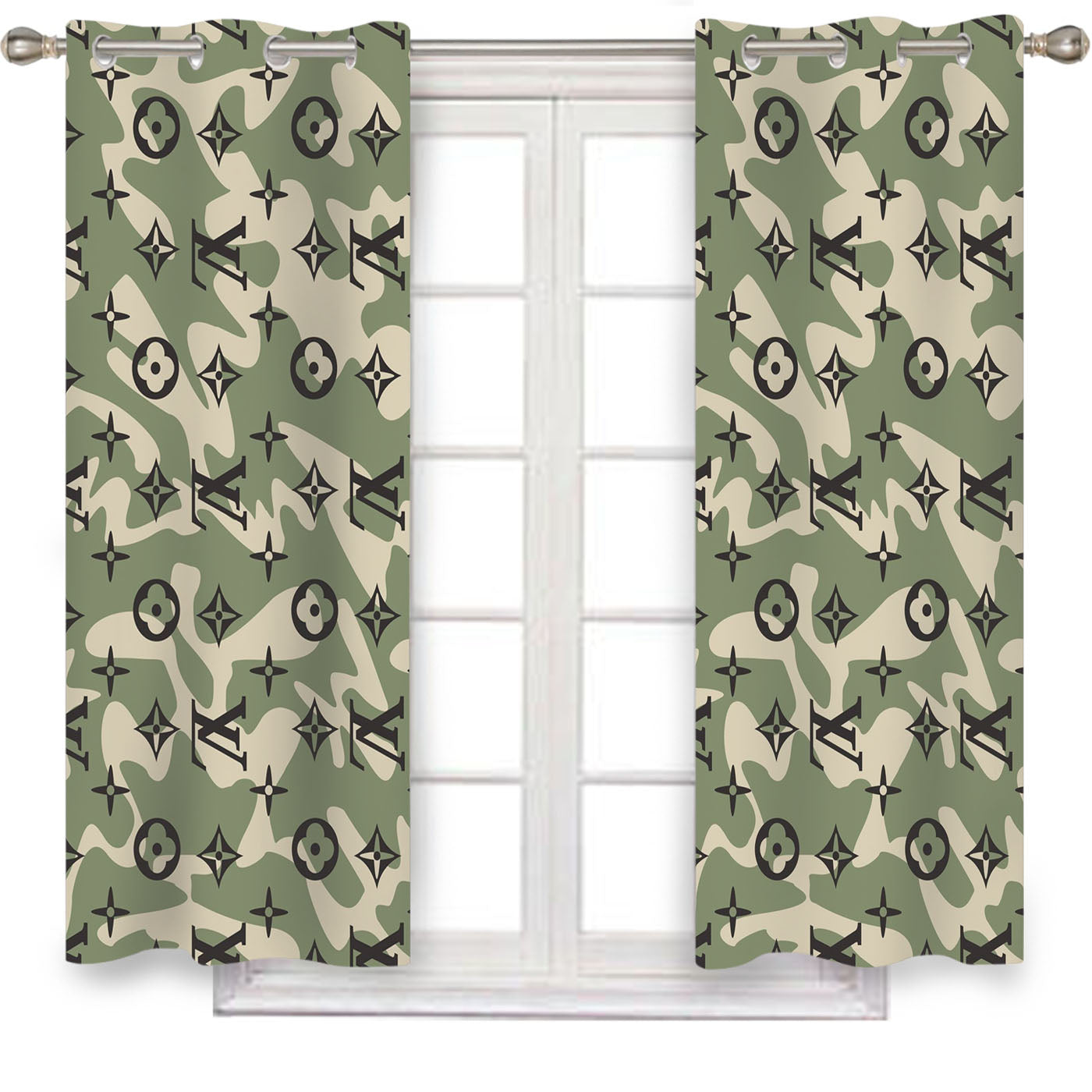 Louis Vuitton Camo Window Curtains