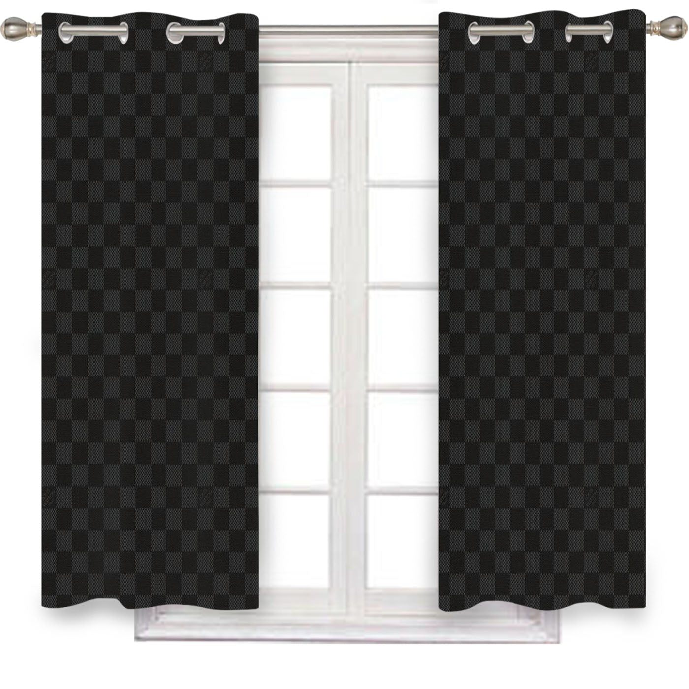 Louis Vuitton Damier Graphite Window Curtains