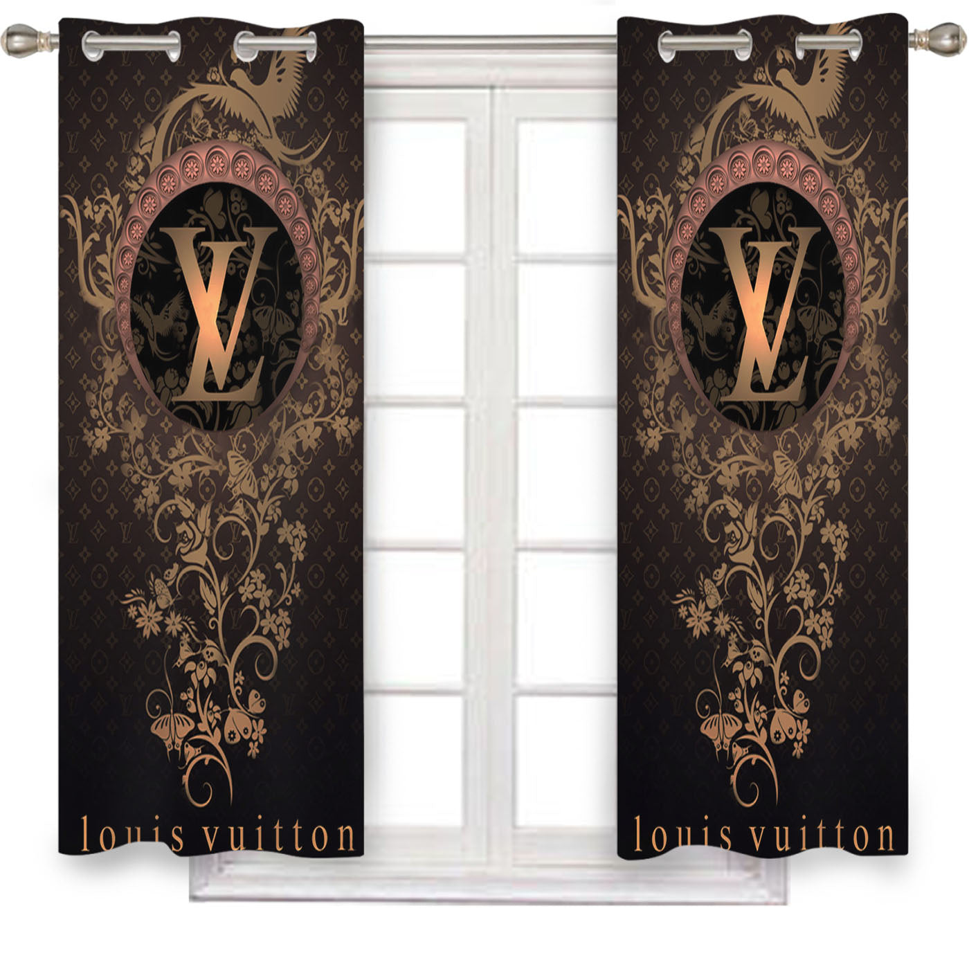 Louis Vuitton Ornament Window Curtains