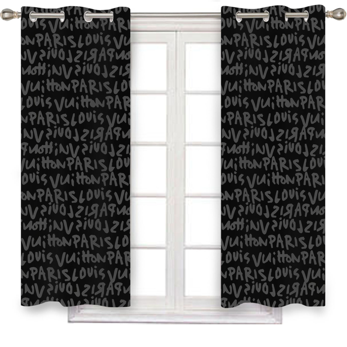 Louis Vuitton Paris Full Text Window Curtains