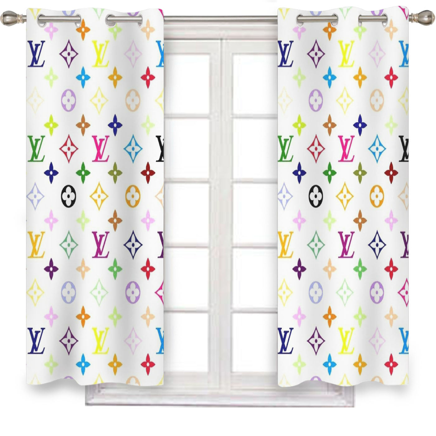 Louis Vuitton Rainbow Pattern Window Curtains
