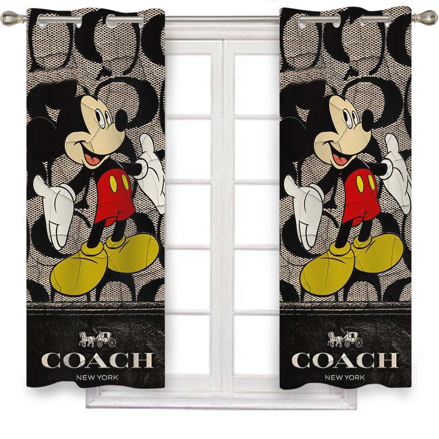 Mickey Mouse Coach New York Window Curtains