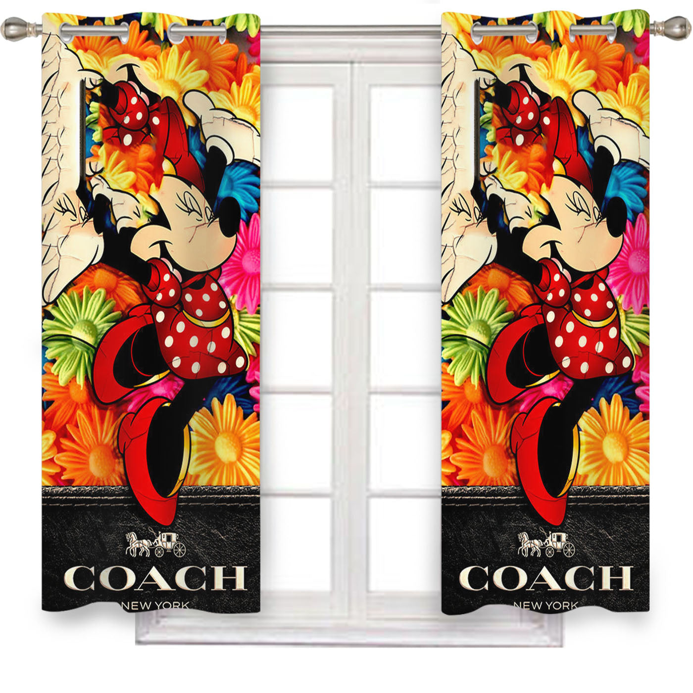 Minnie Mouse Coach Window Curtains