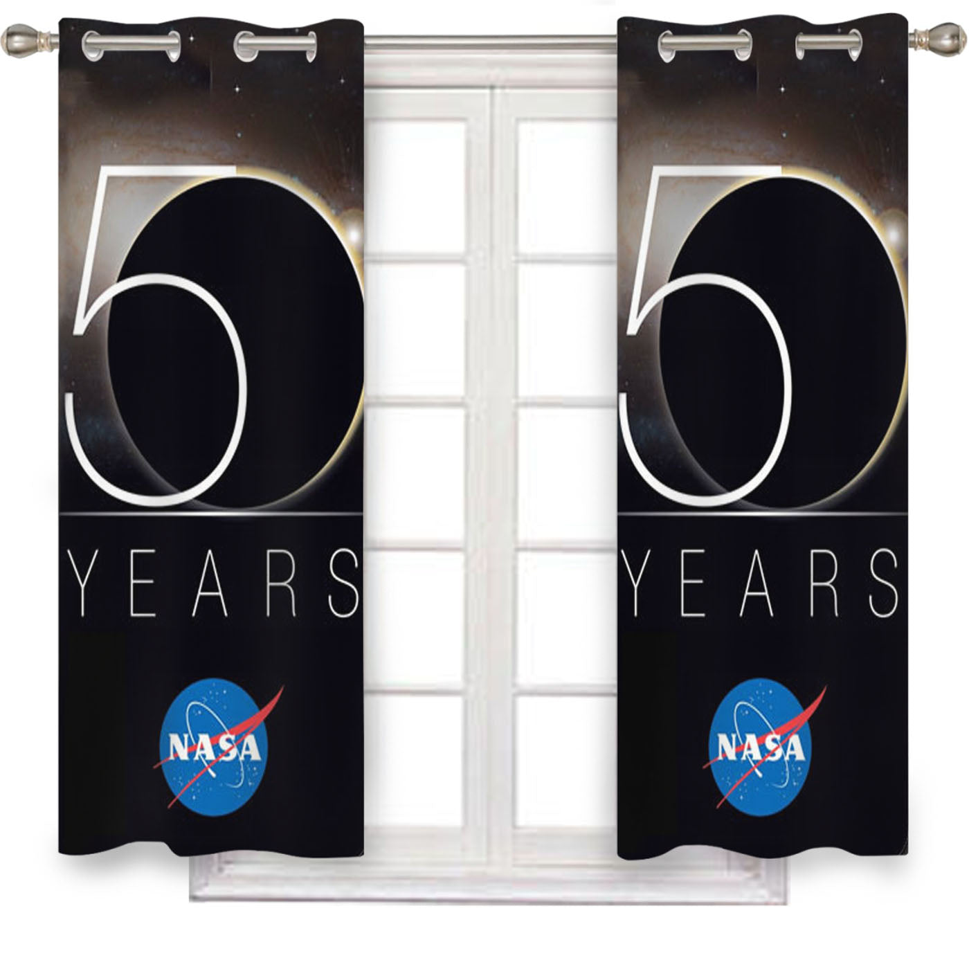 Nasa 50 Years Window Curtains