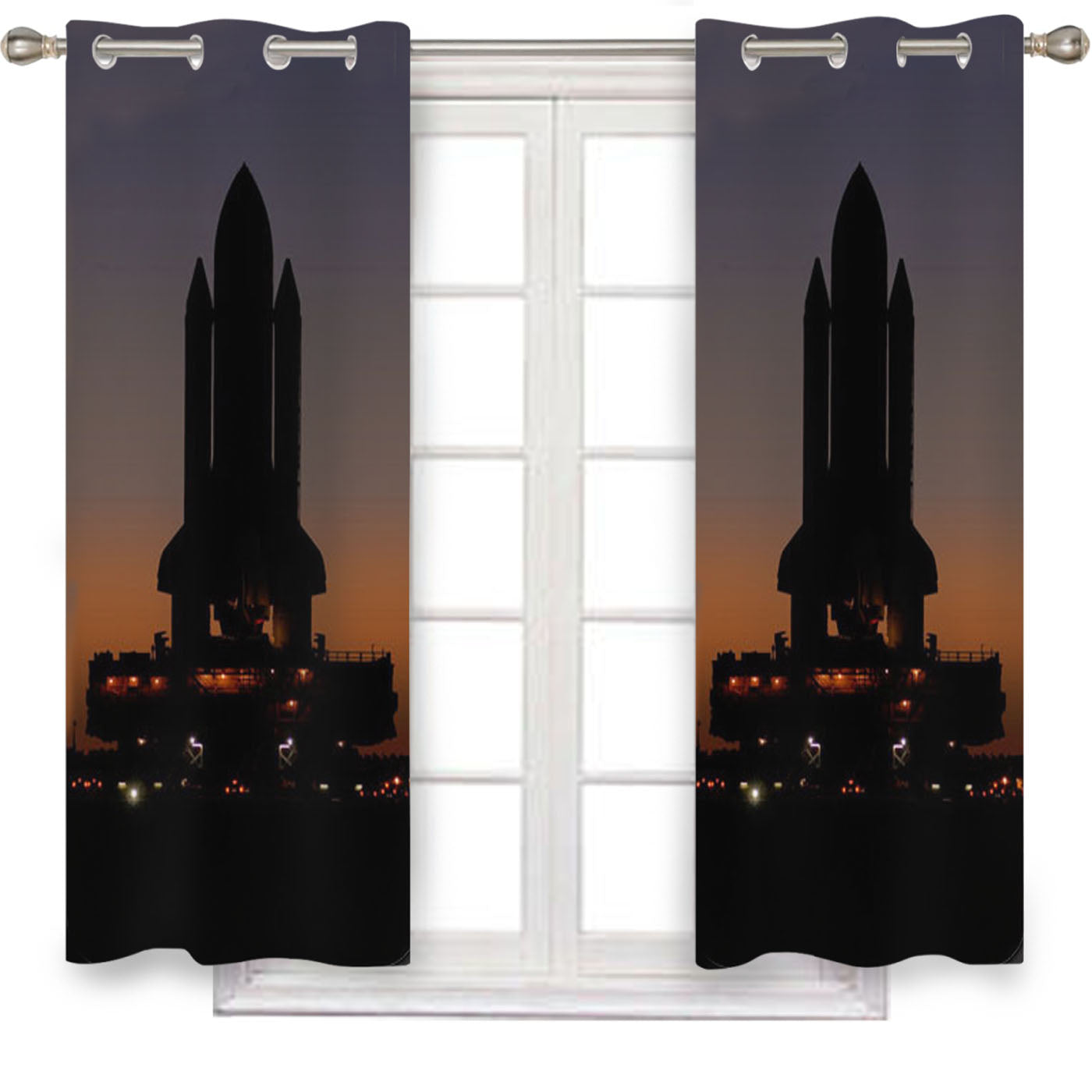 Nasa Shuttle Waiting For Launch Window Curtains