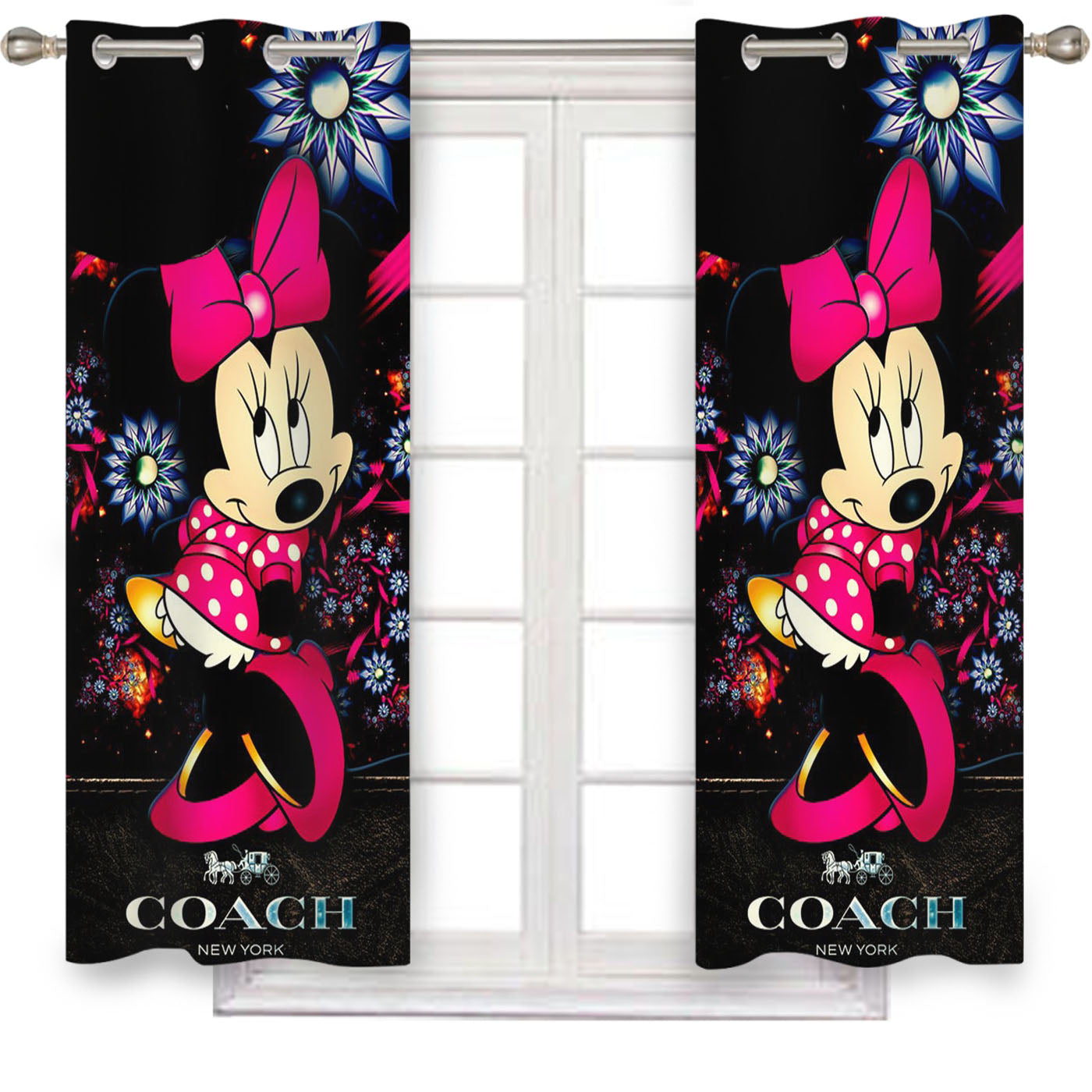 New Minnie Mouse Coach 1 Window Curtains